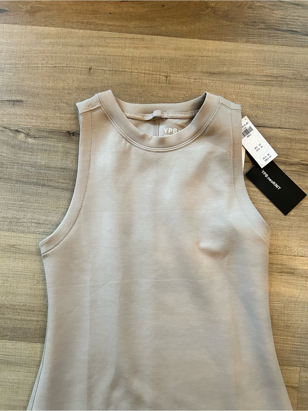 NWT Abercrombie & Fitch YPB neoKNIT Fitted Dress in Sand Taupe - Picture 5 of 9